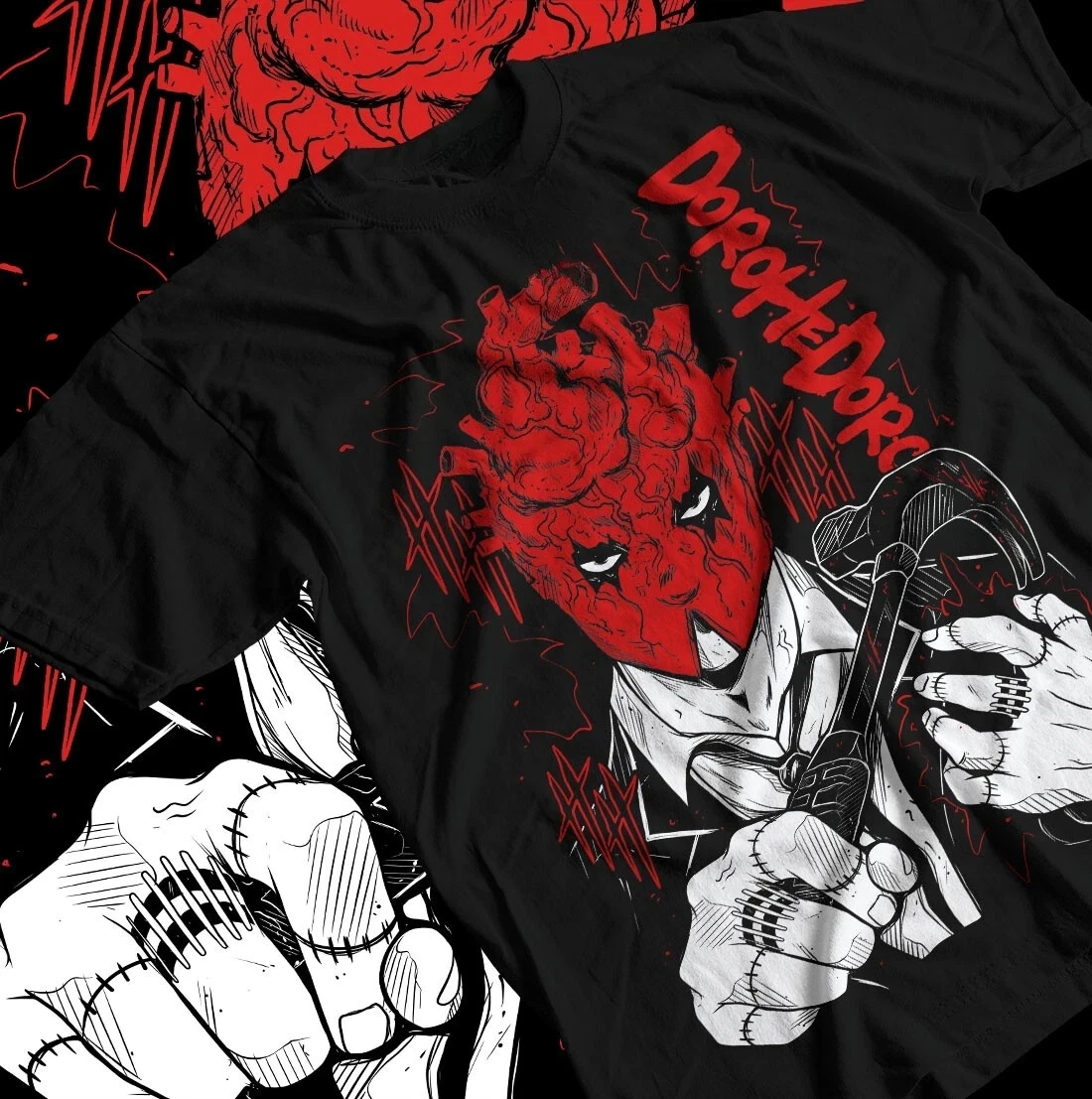 Camiseta Dorohedoro Shin 2026, Diseño Ebisu Noi Kaiman Nikaido, Camiseta de Terror, Cuello Redondo, Manga Corta para Hombre