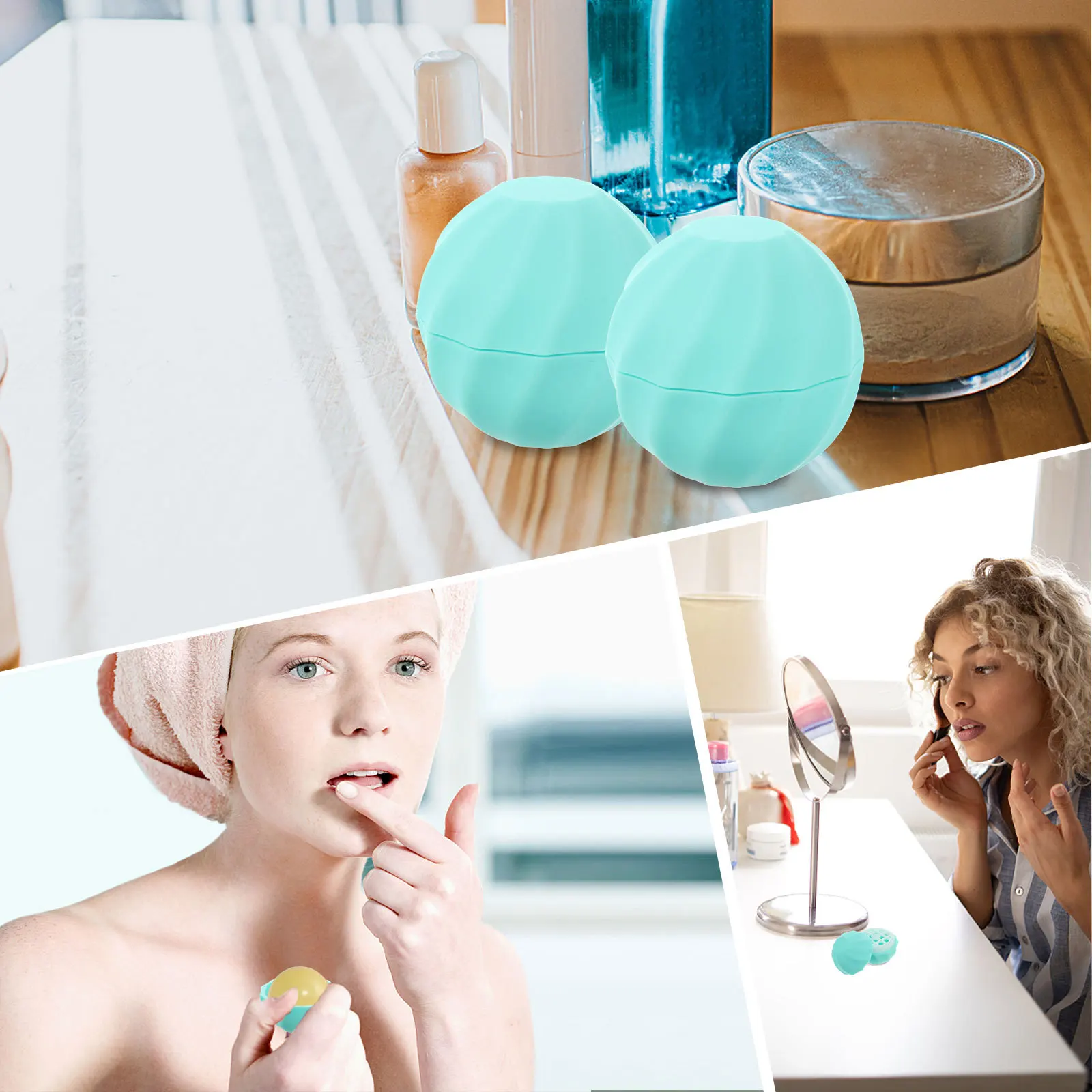 

10Pcs Ball Shaped Lip Balm Containers Refillable Empty Plastic Tubes for Travel Lightweight Portable Storage Holders