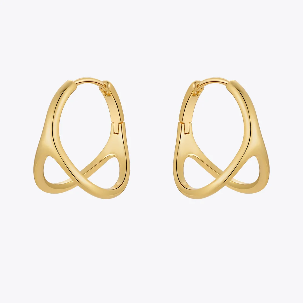 ENFASHION Geometric Piercing Earings Gold Color Pendientes New In Hoop Earrings For Women Fashion Jewelry Wholesale E221448