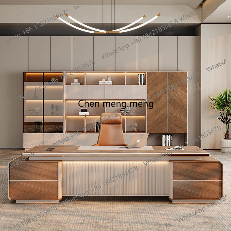 

Luxury Wooden Office Desk Executive Decoration Storage Design Organizers Office Desk Aesthetic European Ufficio Salon Furniture