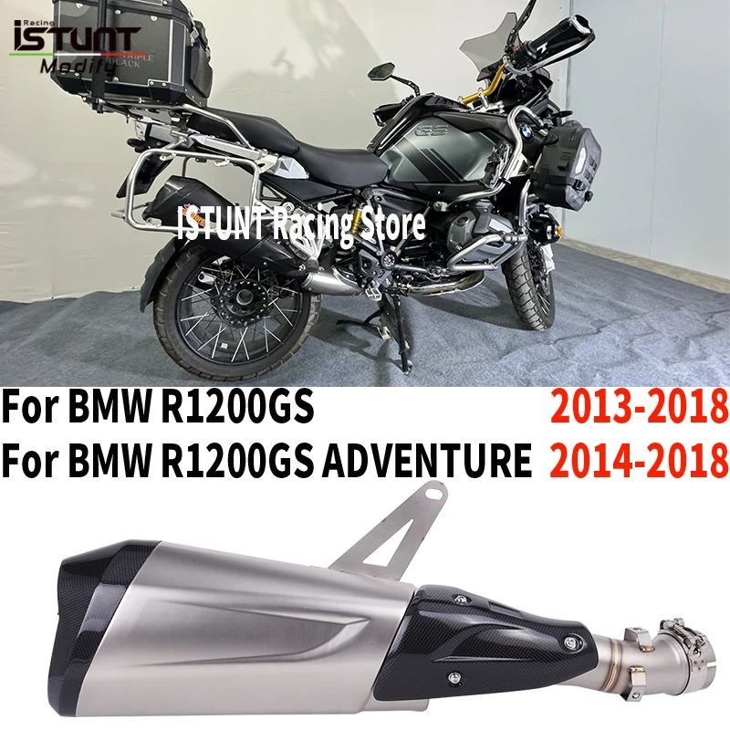 For BMW R1200GS ADV R1200 GS Adventure 2013 - 2018 Motorcycle Exhaust Escape Carbon Fiber Muffler Removable DB Killer Link Pipe