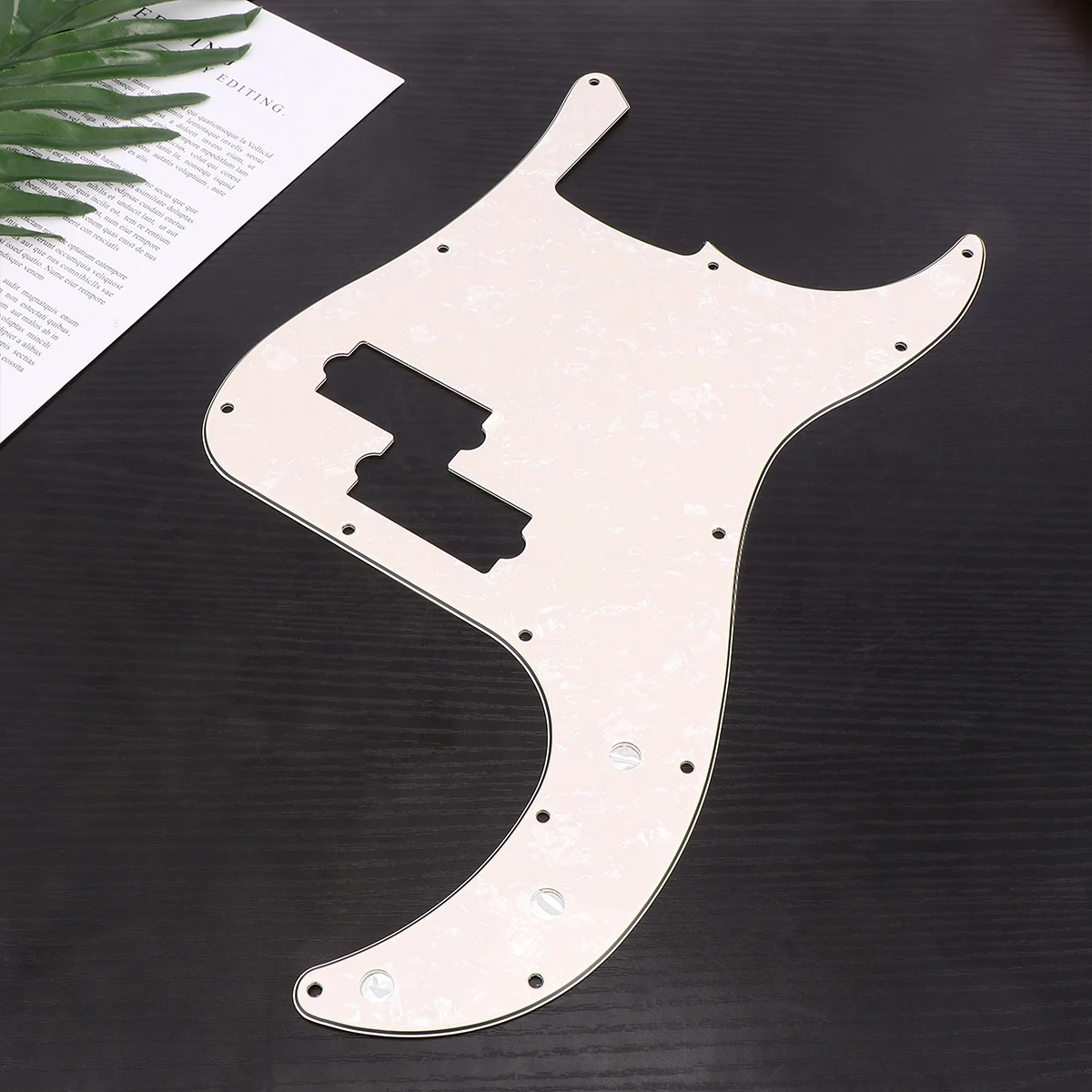 

Brown 13 Holes Bass Pickguard for Guitar Scratch Proof Plate Protective Surface with Film Covered Pickguard