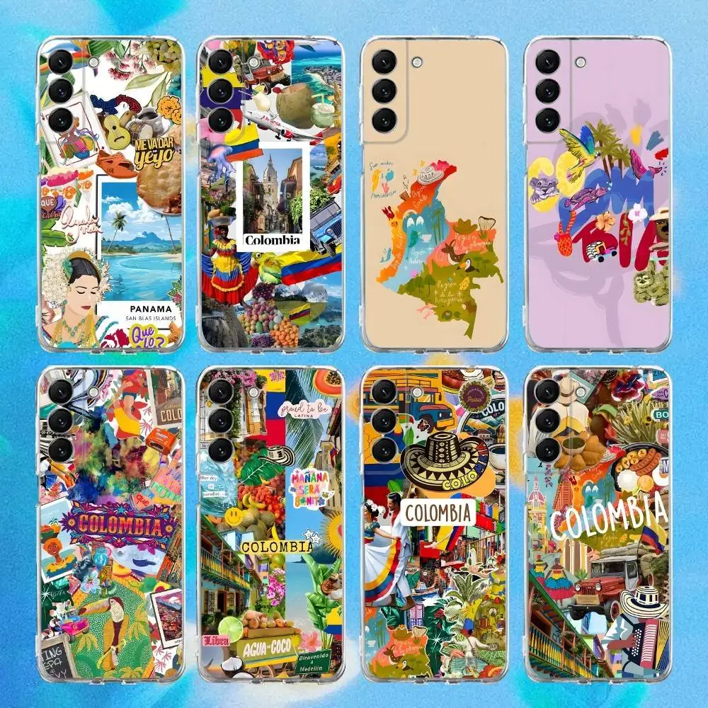 

Colombia Summer Latina Phone Case Silicone For Samsung S30,S23,21,22,20 Ultra,S20 FE lite,S10,9,PIus Note20ultra Cover Clear