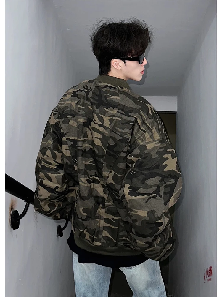 

American Sle Bomber Pilot Jaet Men's Spring Autumn ort ape Baseball Coat Loose Fit Windproof Youth Faion