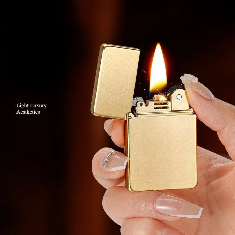 New High Beauty Kerosine Lighter Classic Retro Grinding Wheel Light Luxury Creative Men's Gift  Smoking Accessories