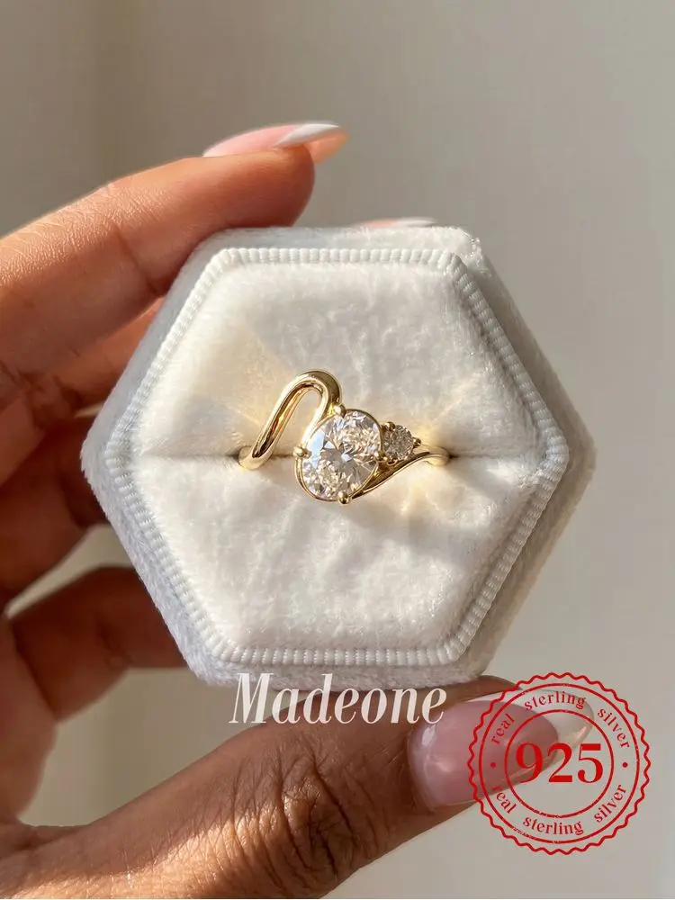 

Блестящее модное простое овальное кольцо из стерлингового серебра 925 пробы с цирконием для женщин, роскошные ювелирные изделия высокого качества, подарки на помолвку и вечеринку