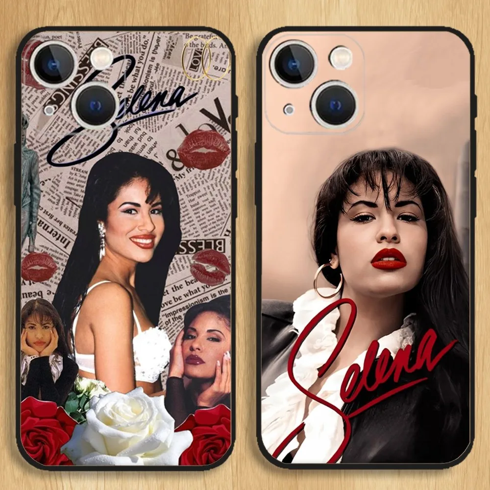 Selena Quintanilla Singer Phone Case For iPhone15,14,13,12,11,Pro,Max,Plus,Mini,X,XS,XR,8,7,6,S,Plus,SE Soft Black Case