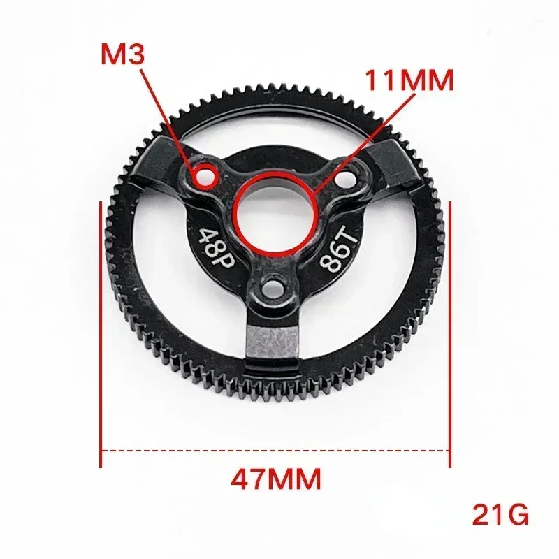 

Зубчатая шестерня Tras Slash2WD, 2WD LCG Drag Slash, стальная, с большими зубьями, 48P/72-76T, 86T