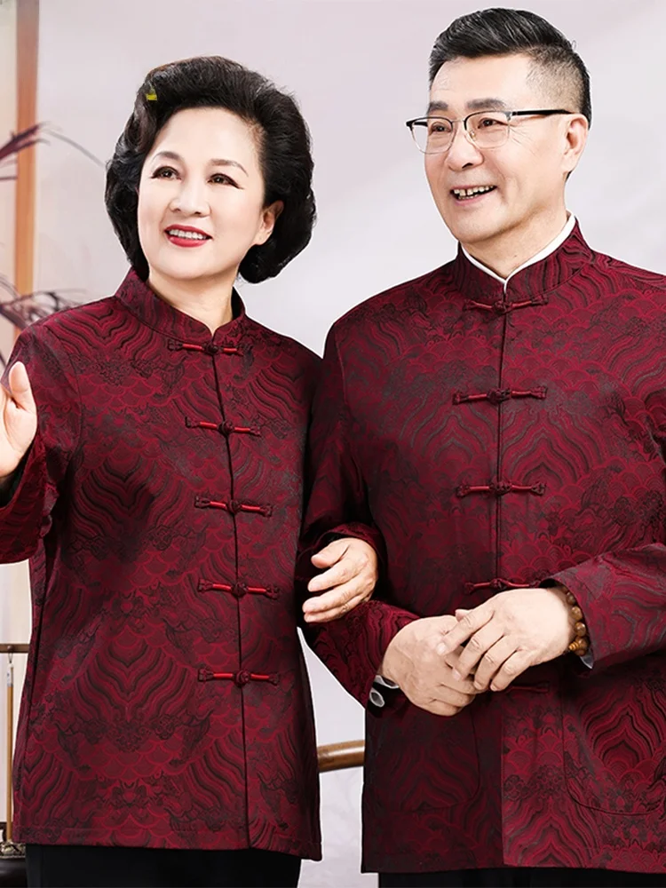 

Woodpeer, осенний мужской костюм среднего возраста и ли для свадебного банкета, костюм джета Тан, одежда для папы, комплект для празднования дня рождения