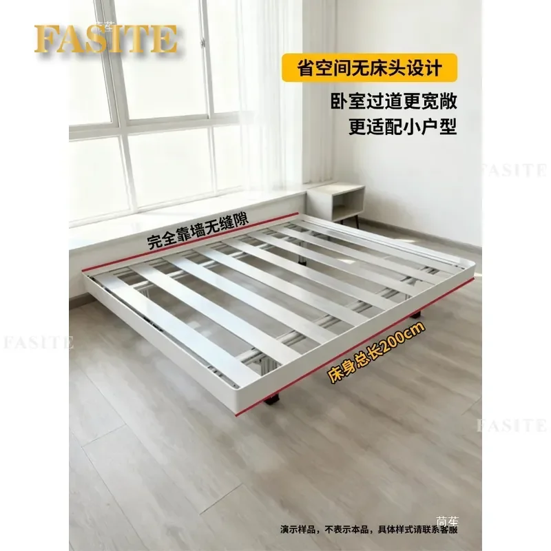 For Aluminum Profile Suspended Bed Frame Alloy Double Combination Bed Plate Sturdy Modern Bedroom Furniture Space Saving