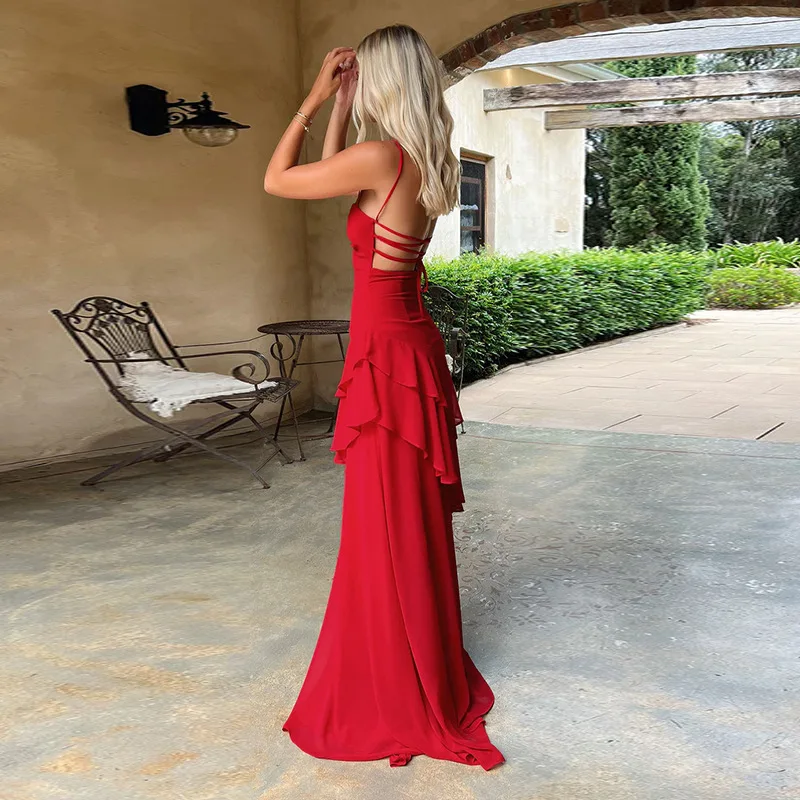 

Strap Skirt Bareback Strap Long Dress