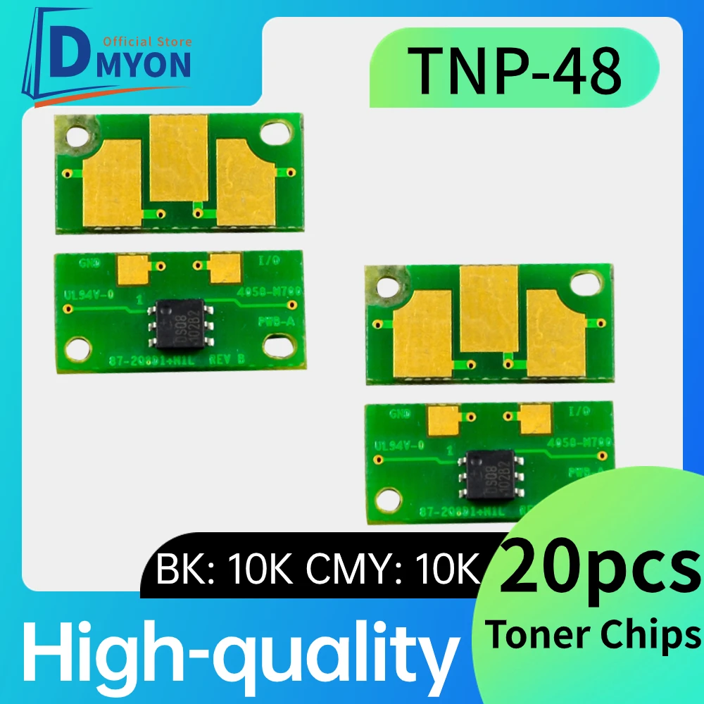 dmyon 20pcs TNP48 cartridge chips For konica minolta Bizhub C3350 3350 C3380 C3850FS 3850 Printer toner chip TNP-48