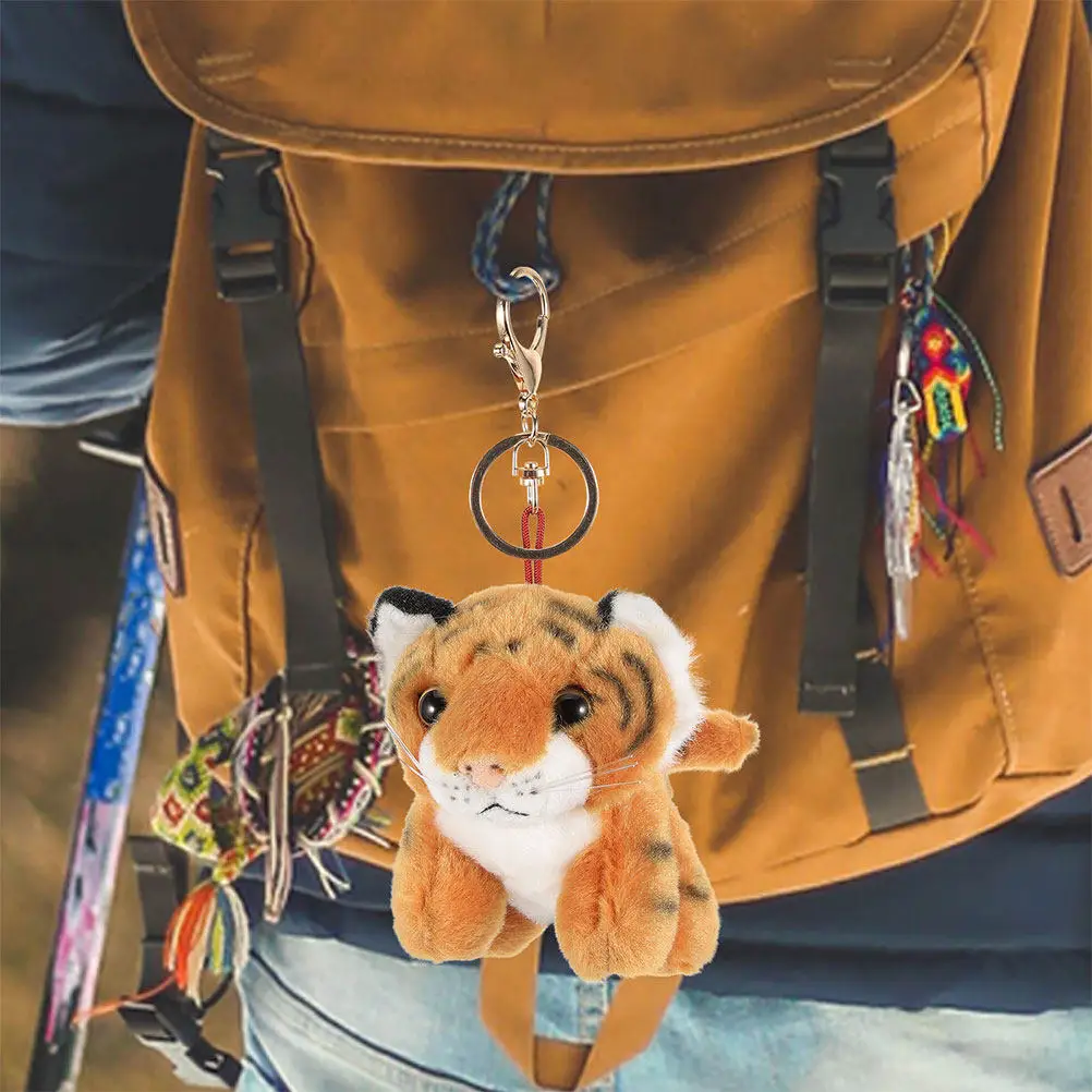 

2 шт. милые плюшевые брелоки-тигрята, миниатюрные мягкие игрушки-подвески для сумок, кошельков, ключей, украшения, сувениры для детских праздников