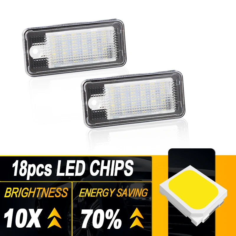 10PCS For Audi A8/S8 4E 4D sedan 2004-2008 Q7 4L 2007-up RS6 4F 2008-2011 White Rear Led Number License Plate Lights Tag Lamp