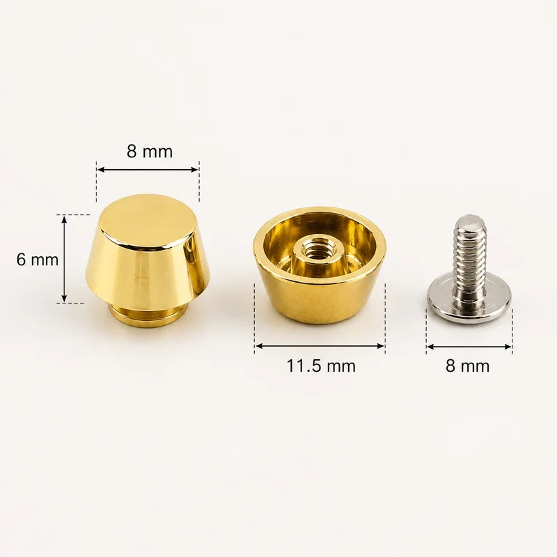 10-50Pcs 11mm Metal Handbag Purse Feet Studs Screw Rivets Bottom Protector for Leather Wallet Luggage Repair Decorative Hardware