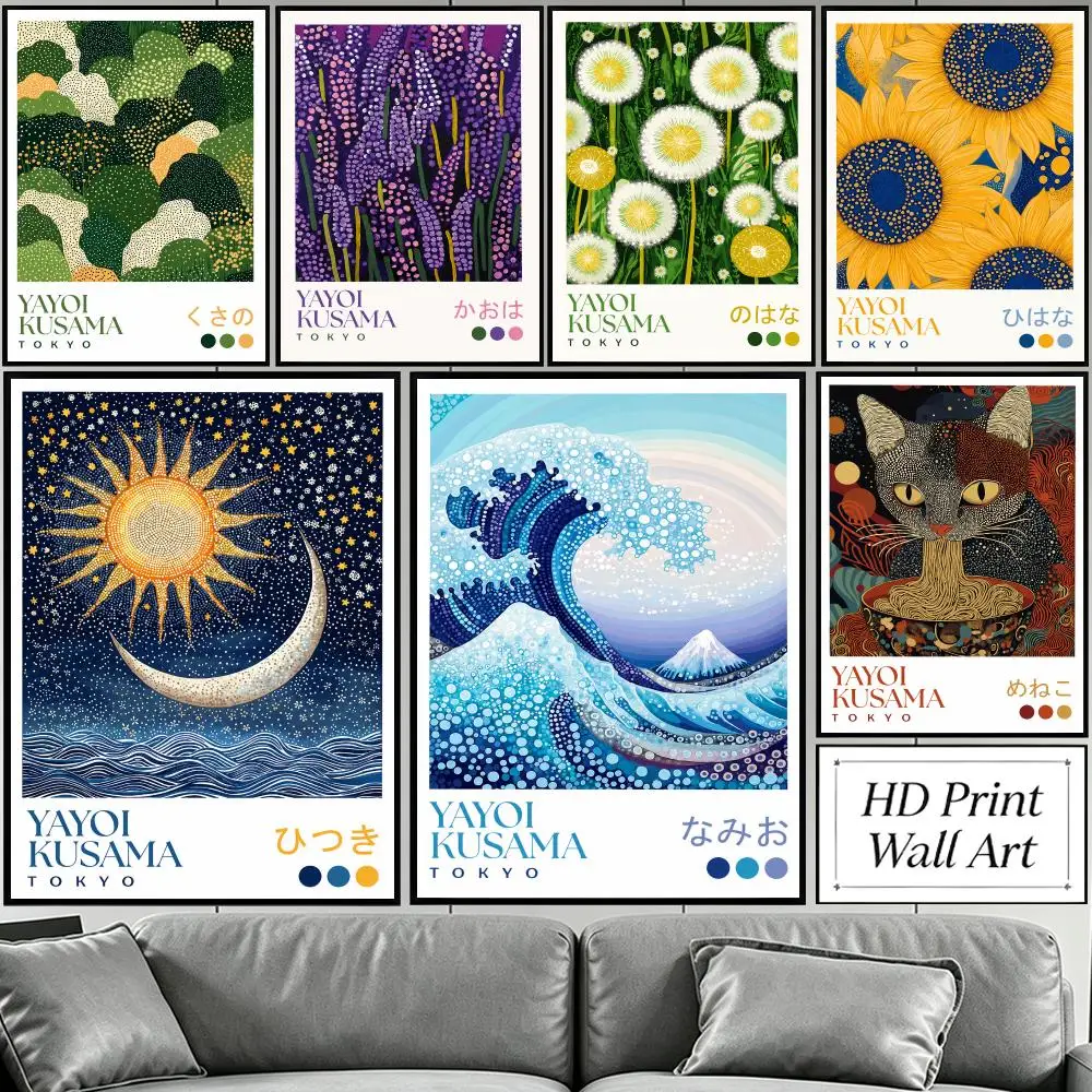 Yayoi Kusama's artworks Poster HD Poster Sophisticated Modern Aesthetic Wall Art For Living Room Bedroom Office Cafe Decor