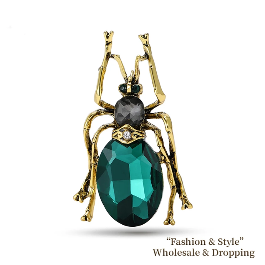 Vintage Crystal Beetle Brooches for Women Unisex Insect Pins 2-color Available Casual Party Accessories Gifts