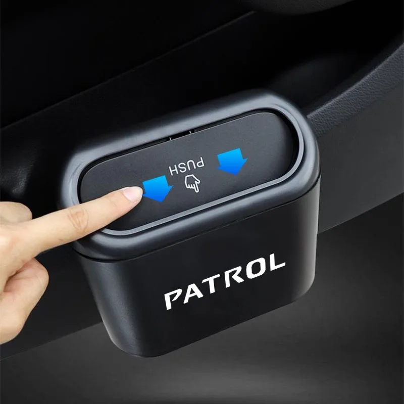 Portable Car Trash Can Hanging type With Lid Multifunctional Automotive Garbage Storage Box for nissan PATROL Auto Accessories