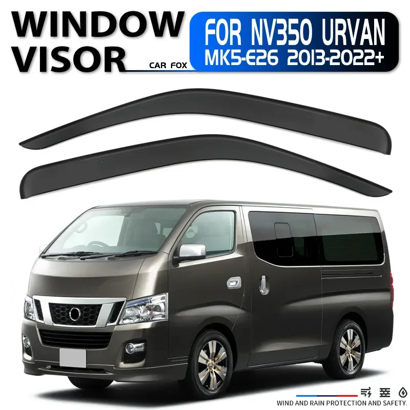For Nissan NV350 Urvan 2013-2022+ Car Window Visor Awning Shelters Windshield Side Window Rain Sun Shade Accessories Car Styling