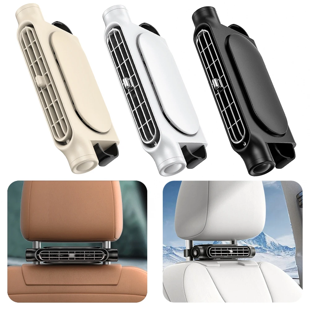 Car Headrest Cooling Air Fan USB 3 Speeds Adjustable Car Interior Seat Headrest Fan Air Cooling Fan Summer Car Accessories