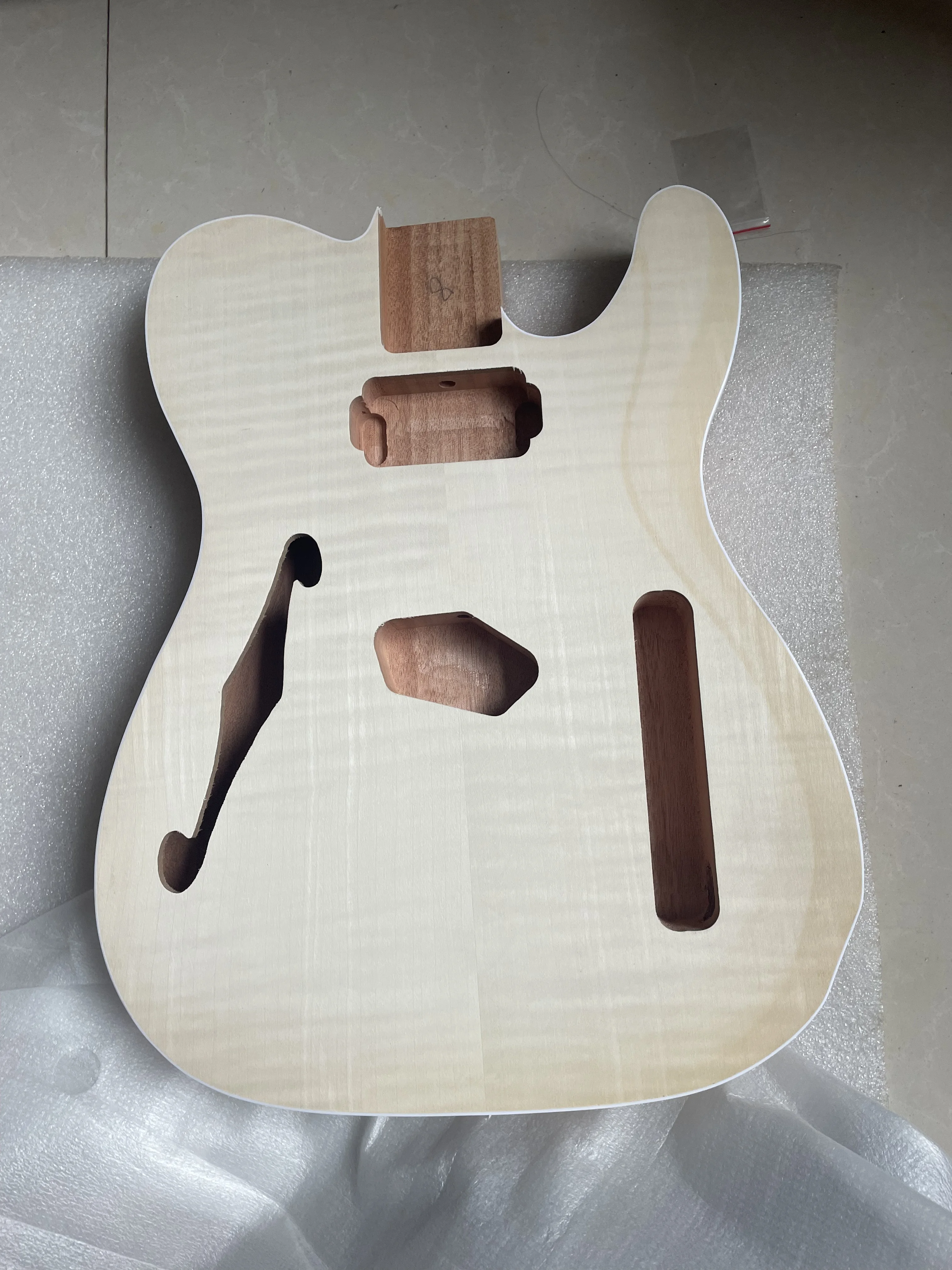 F Hole Guitar Body Unfinished Assembly, Mahogany Wood, 5.6cm Heel,DIY Replacement Part, TL ST HS SS Guitar Body, High Quality