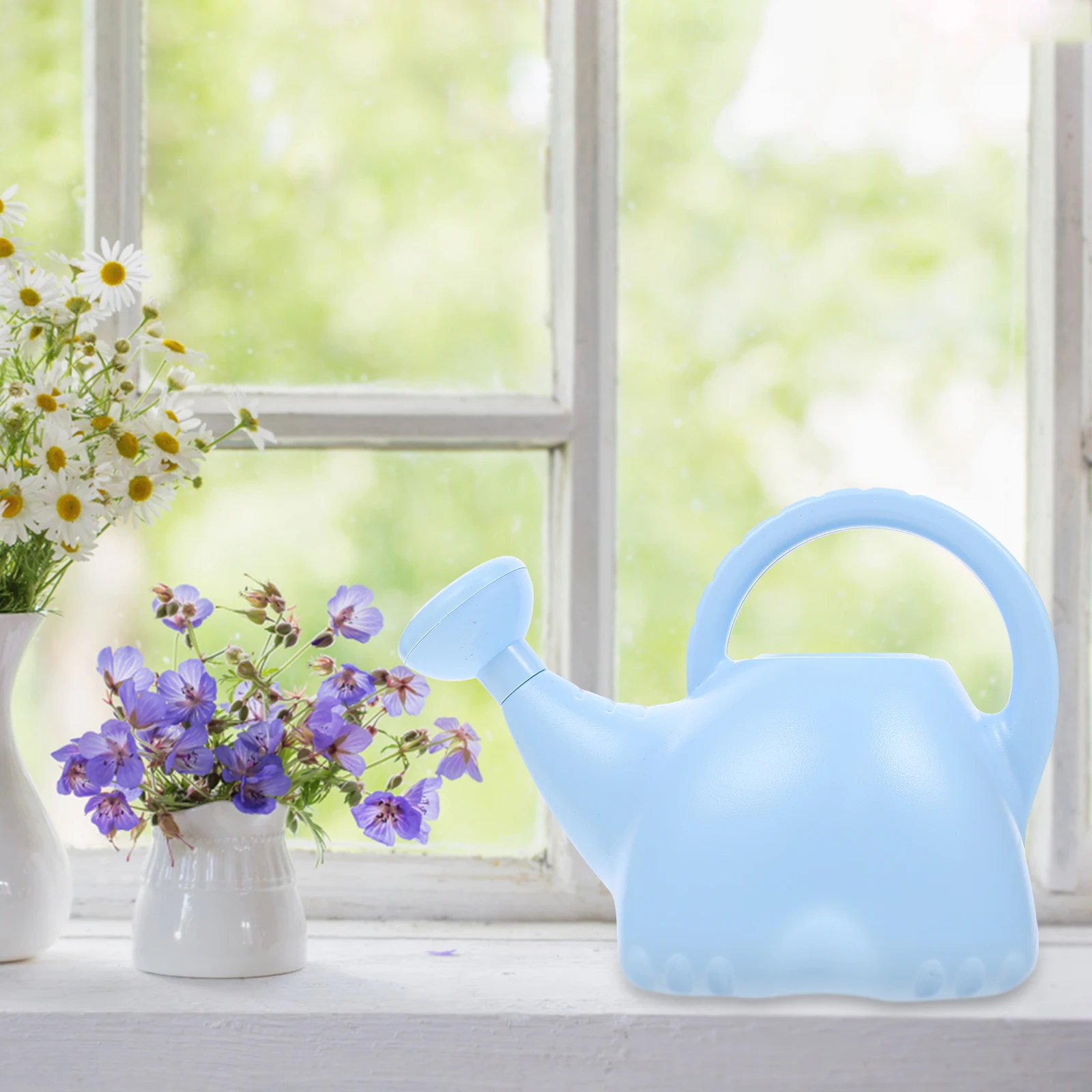Regadera de elefante de plástico para niños, maceta de jardín de tamaño pequeño, Color, fácil almacenamiento, uso práctico y ligero