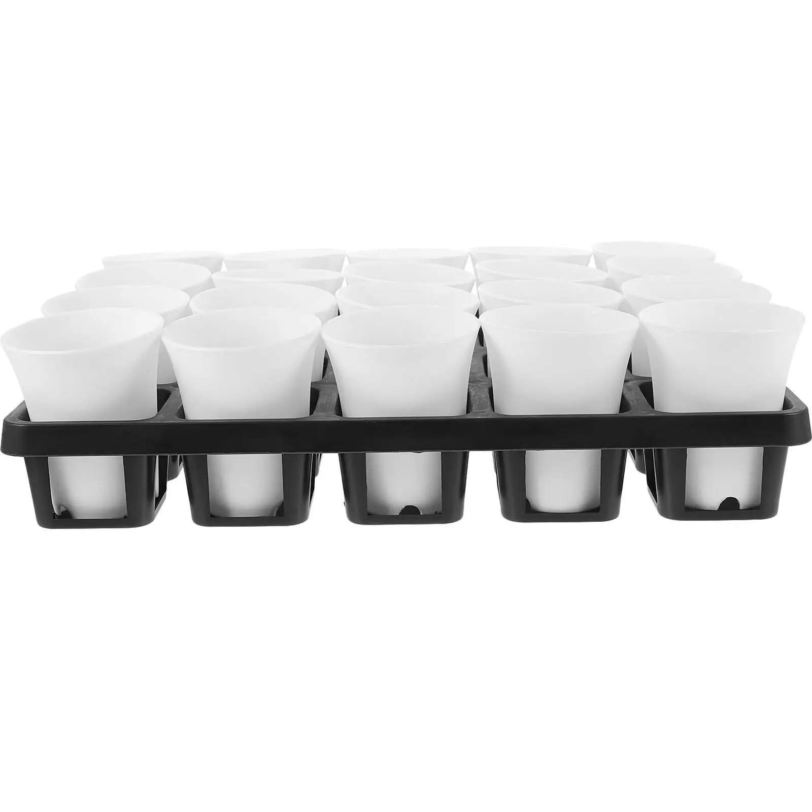 

21pcs Nursery Pots with Tray Succulent Planting Container Lightweight Reusable Plastic Planter Garden Supply Tools Flowerpot
