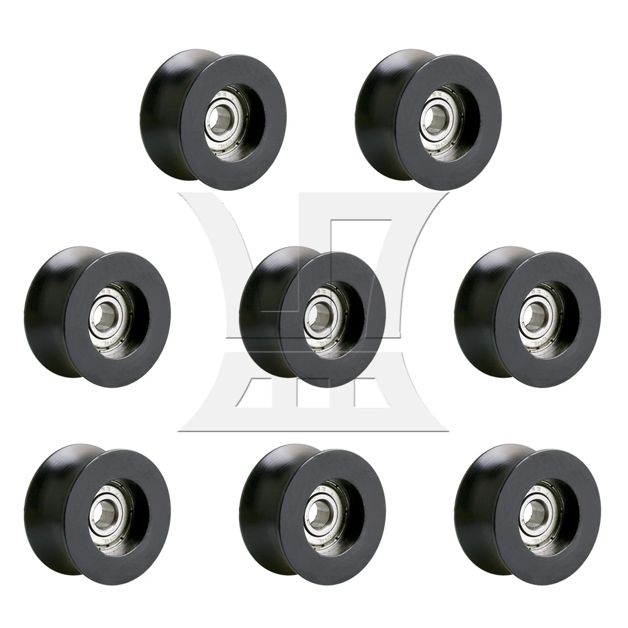 

CNBTR 8PCS Black U Shape Groove Track Roller Guide Pulley Wheel 5x25x13mm