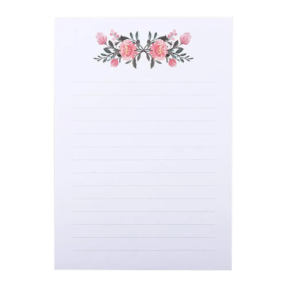 Lovely Office Gift Invitation Birthday Party Letter Pad Letter Paper Writing Paper Greeting Card Flowers Envelope