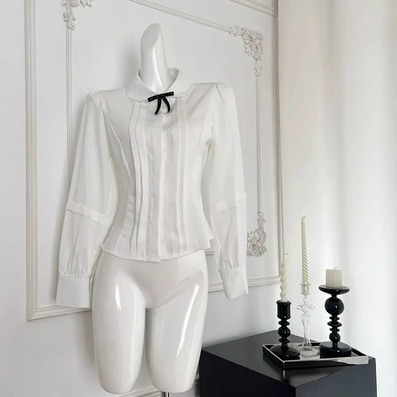 Set di abiti giapponesi da 2 pezzi Set di pantaloncini con fiocco da donna Set di abiti con camicia a maniche lunghe dolce Lolita Abiti Kawaii Lolita Y2k