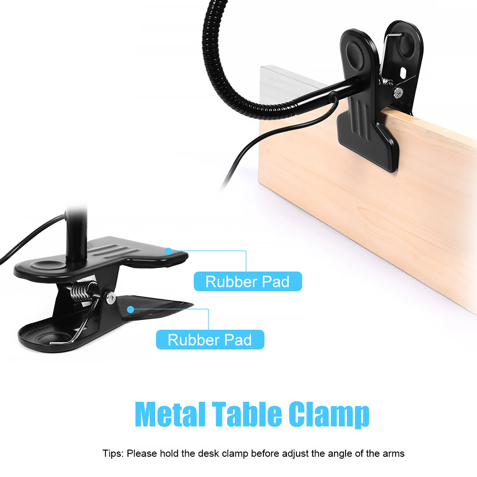 Imagem -05 - Toolour-lâmpada Lupa Led Leitura e Soldagem Lente Grande Lupa Braçadeira de Mesa Iluminação Ferramenta de Iluminação 5x