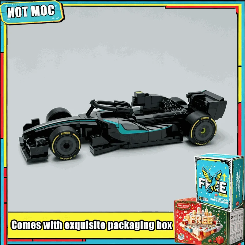 166 PCS MOC Red Blacks Form Racing Car Model Building Blocks DIY Assembly Educational Creative Collection Home Display Gifts