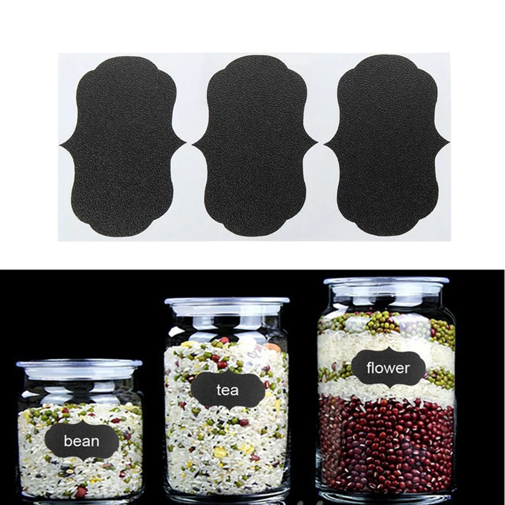 

108pcs Blackboard Paper Labels Sticker Adhesive Memo Message Book Notes Refrigerator Label Pvc Stickers For Bottle Organizer
