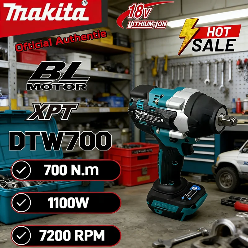 

✅ Ударный гайковерт Makita DTW700, 18 В, бесщеточный, без АКБ и ЗУ, квадратный хвостовик 1/2 дюйма, для ремонта, шуруповерт