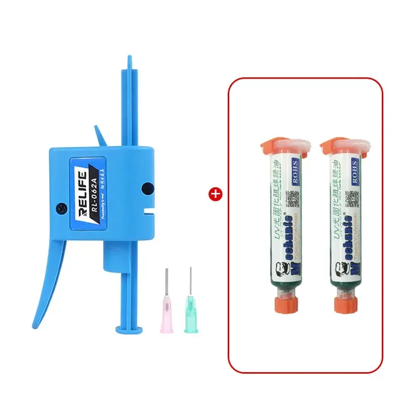 Mascarilla de soldadura UV Original MECHANIC, Máscara de Soldadura verde de 10ml, pintura BGA PCB, previene el arco corrosivo, soldadura, flujo de aceite + luz UV de 12LED