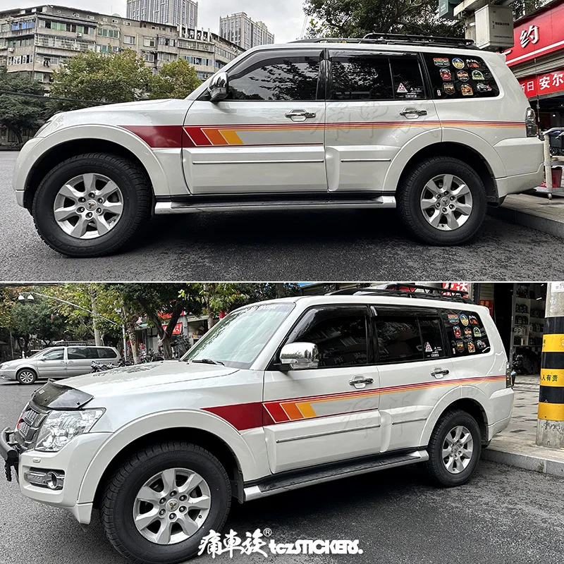 Car sticker FOR Mitsubishi pajero sport V97 V93 V73 V75 body decoration modification Decal sports film accessories