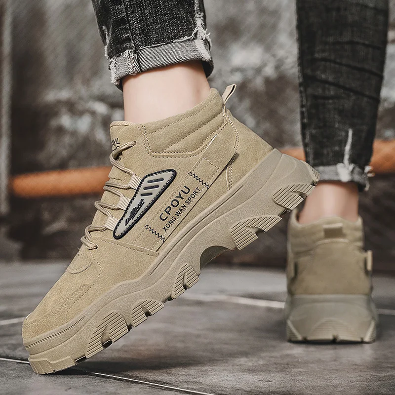 

2024 Men's Fashion Sneakers Luxury Brand Short Boots Outdoor Thick Bottom Comfortable Anti Slip High Quality Motorcycle Boots