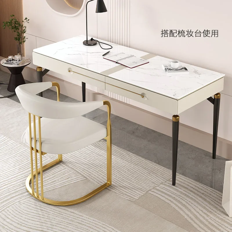New Arm Table Dinner Chair Accent Luxury Leather Modern Luxuryer Chair Dinner Garden Stool Cadeiras Cafe Furniture