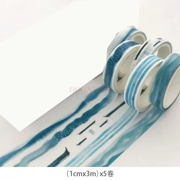 

5 рулонов/коробка, ручная лента для палатки, базовый цвет сердца для девочек и бумажная лента