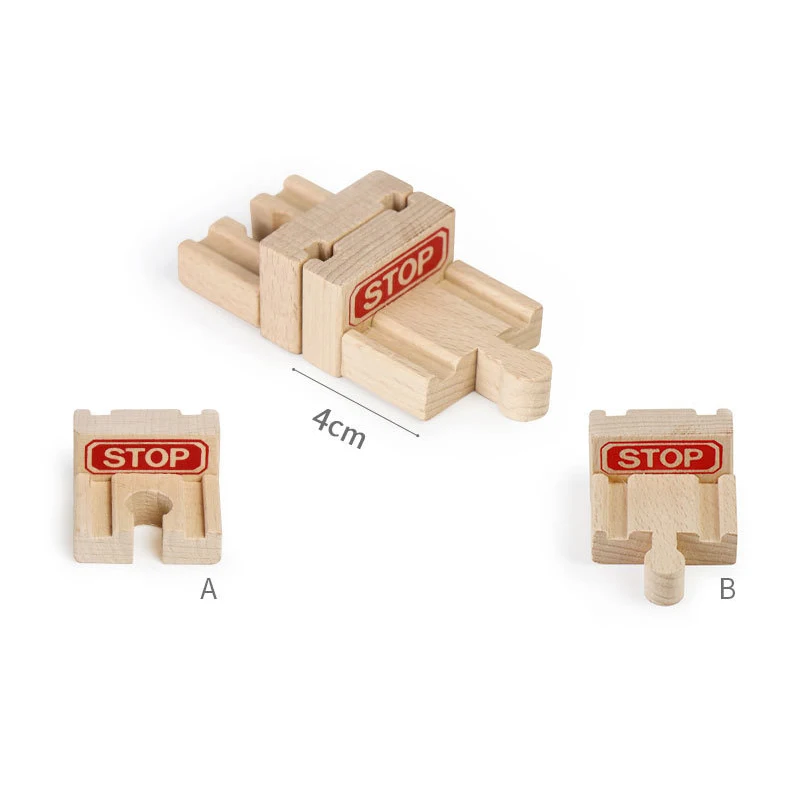 Wooden Train Toy Accessories Fit for All Brands Trains Wooden Train Track Pieces Railway Bridge Educational Toys for Children