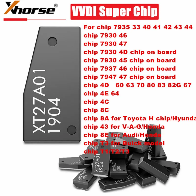 Xhorse VVDI Super Chip XT27A XT27A01 XT27A66 Transponder for ID46/40/43/4D/8C/8A/T3/47 for VVDI2 VVDI Key Tool/Mini Key Tool