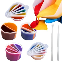 Split Cup Set For Paint Pouring,Reusable Fluid Art Split Cup Silicone Split Pouring Cup With Dividers For Acrylic Paint Resin