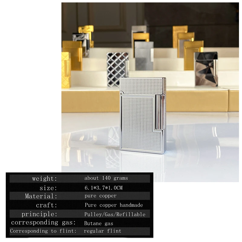 New commemorative edition single and double flame luxury lighter Ping Sound natural paint cigarette smoking butane lighter 17040