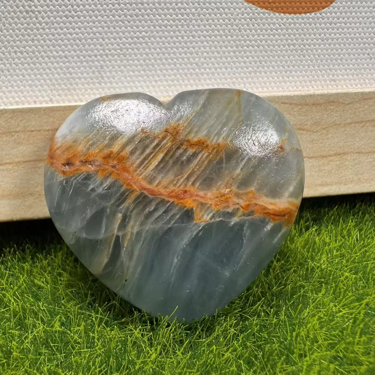 1pc Blue Onyx Heart, Aquatine Lemurian Blue Calcite, Blue Onyx from Argentina, Large Blue Crystal Heart, Gemstone Heart
