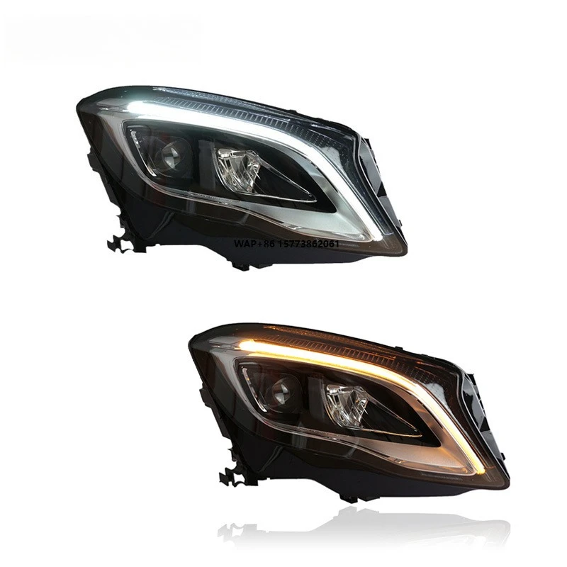 

1 Unit for 15-19 GLA Headlight Assembly Modification with High-end LED Daytime Running Lights and Steering Lens Headlights