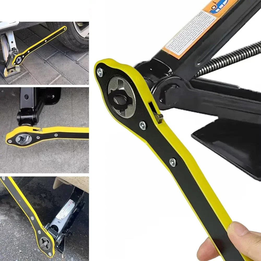 Car Heavy-Duty Metal Jack with 360 ° Rotating Knob, Rust-Proof Long Handle C-Clamp Jack for Motorcycles Tools Amagi