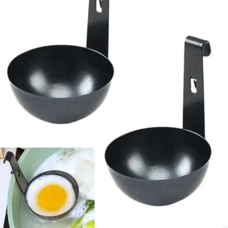 

R66A 2pcs Effective Stainless Steel Poached Eggs Cookers Hangable Design Eggs Boiler for Perfectly Cooked Eggs