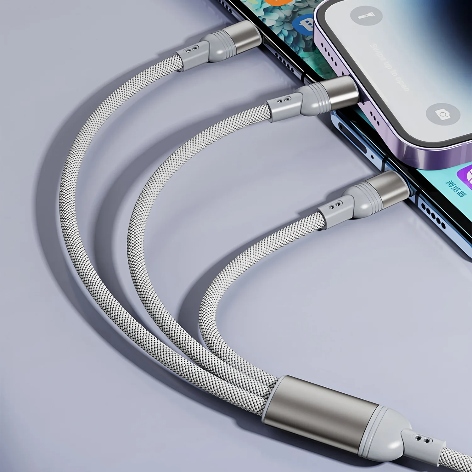 4 in 1 USB Charging Cable For iPhone 13 12 14Pro Max Mini 3 in 1 Micro USB Type C Fast Charging Cord for Android iPhone Huawei