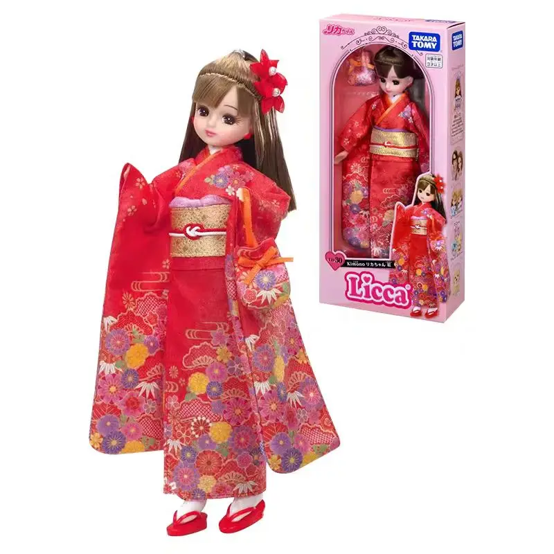 

Кукла Такара Лиска, красное кимоно, подвижная модель куклы Licca, коллекция украшений для девочек, игрушки, подарки