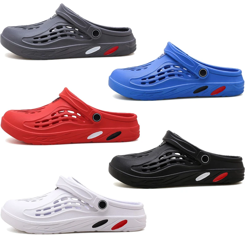 2024 Summer Slippers Men women Hollow Out Breathable Beach Flip Flops Unisex Casual Slip-on Flats Sandals Men Shoes plus size